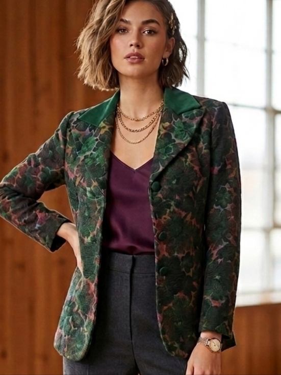 SABA California Jackets & Blazers - Sophisticated Vintage Floral Women's Blazer By SABA Rare Find Jewel Tones 💚